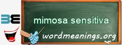 WordMeaning blackboard for mimosa sensitiva